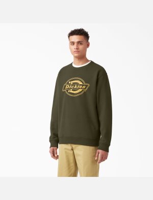 Dickies Fleece Logo Estampados Verdes | UPOXSQ941