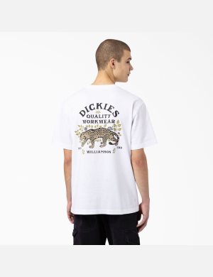 Dickies Fort Lewis Estampados Corta Sleeve Blancos | WTYHUJ046