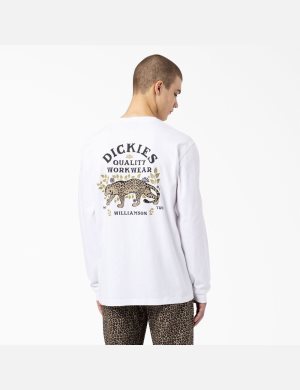Dickies Fort Lewis Estampados Long Sleeve Blancos | KTRIMC630