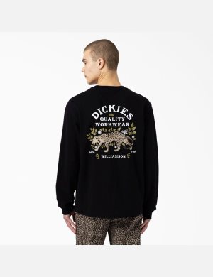 Dickies Fort Lewis Estampados Long Sleeve Negros | LFZNAP083