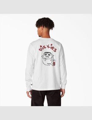 Dickies Franky Villani Drunkula Estampados Long Sleeve Blancos | QBGKIA945