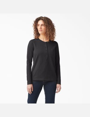 Dickies Heavyweight Henley Negros | PFJOIW170