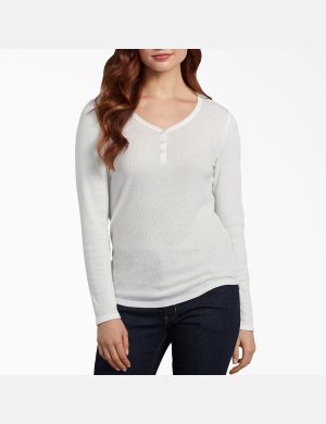 Dickies Henley Shirt Blancos | DQEPRN280