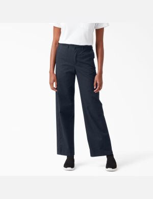Dickies High Rise Anchos Leg Twill Azul Marino | HMSCZB506