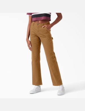 Dickies High Waisted Carpenter Marrom | SCHKFW016