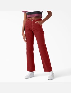 Dickies High Waisted Carpenter Rojos | ZGAQPM014
