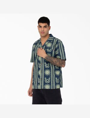 Dickies Kelso Summer Pattern Corta Sleeve Azules | AWNFUB370