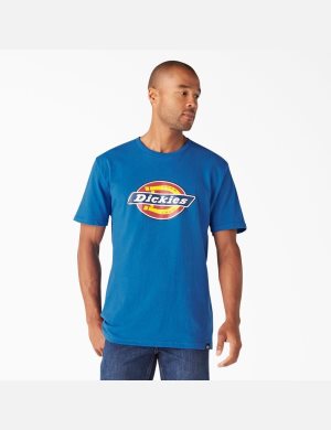 Dickies Logo Estampados Azul Rey Azules | HERJWA491