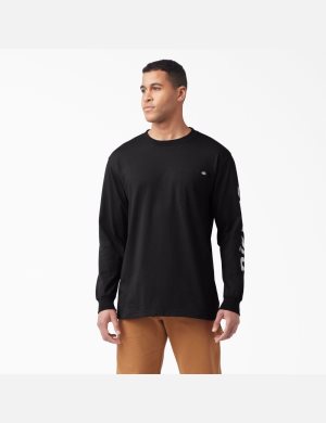Dickies Logo Estampados T-Shirt Negros | OFYWBX921