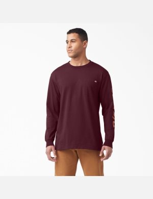 Dickies Logo Estampados T-Shirt Vino | UCTPFA391