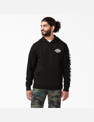 Dickies Logo Sleeve Fleece Negros | MEZLCF089