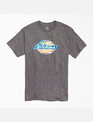 Dickies Ox Collar Flag Estampados Grises | IAUPHT125