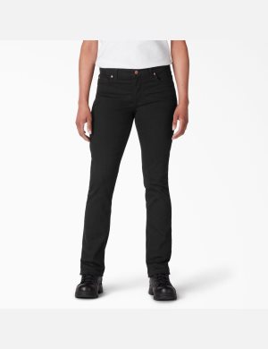 Dickies Perfect Shape Denim Directo Leg Negros | JNKFAU369