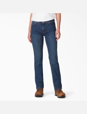 Dickies Perfect Shape Denim Directo Leg Azules Azules | WHERIF340