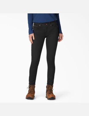 Dickies Perfect Shape Denim Flaco Leg Negros | CKZDTQ792