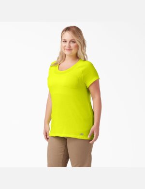 Dickies Plus Cooling Corta Sleeve Amarillos Claro | ZEVDMR183