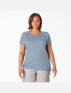 Dickies Plus Cooling Corta Sleeve Azules | RDJBHA073