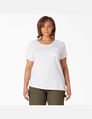 Dickies Plus Cooling Corta Sleeve Blancos | YLGHMI128