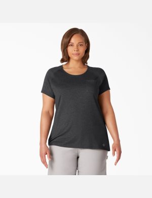 Dickies Plus Cooling Corta Sleeve Negros | KBGNXS632
