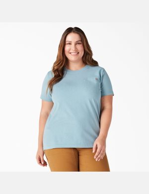 Dickies Plus Heavyweight Corta Sleeve Azules | BHGRIL691
