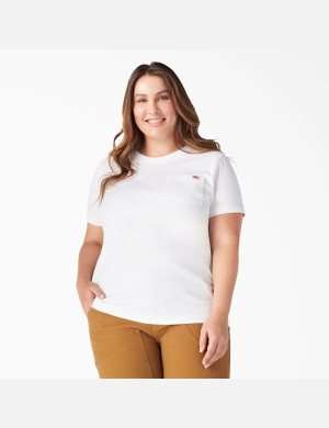 Dickies Plus Heavyweight Corta Sleeve Blancos | KLYGAD307