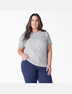 Dickies Plus Heavyweight Corta Sleeve Grises | UQAIEL069