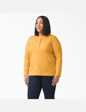 Dickies Plus Heavyweight Henley Naranjas | KQACID213