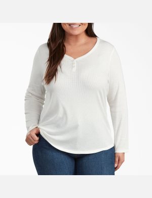 Dickies Plus Henley Shirt Blancos | BGZMHP752