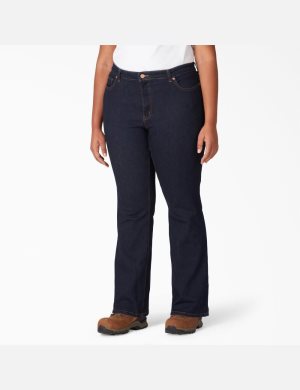 Dickies Plus Perfect Shape Denim Bootcut Azules Azules | MGOKDN682