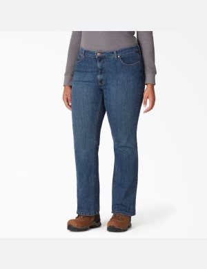 Dickies Plus Perfect Shape Denim Bootcut Azules Azules | ODJMGU157