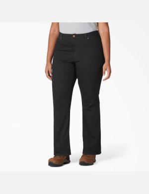 Dickies Plus Perfect Shape Denim Bootcut Negros | UJZTCV370