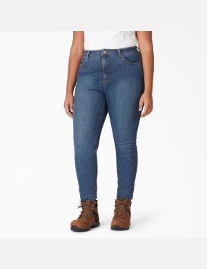 Dickies Plus Perfect Shape Denim Flaco Leg Azules Azules | KUDSBH123