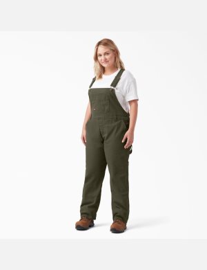 Dickies Plus Relaxed Fit Directo Leg Bib Verdes | AMOSIG105