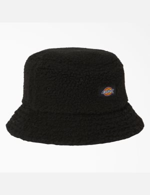 Dickies Red Chute Fleece Bucket Negros | GBCUTI389