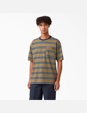 Dickies Relaxed Fit A Rayas Pocket Amarillos | TJIRVY983