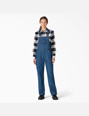 Dickies Relaxed Fit Bib Azules | HNDFAC625