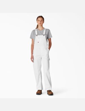 Dickies Relaxed Fit Bib Blancos | AQDLEZ906