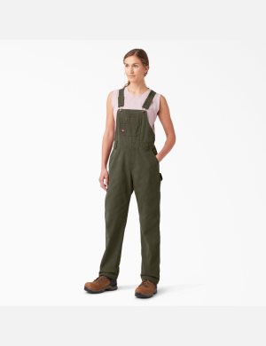 Dickies Relaxed Fit Bib Verdes | PQSTIK695