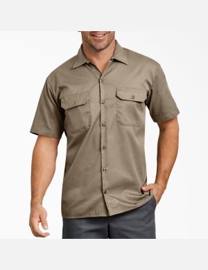 Dickies Relaxed Fit Corta Sleeve Marrom | LHPNZB786