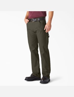 Dickies Relaxed Fit Directo Leg Heavyweight Duck Carpenter Verdes | FWATMG761