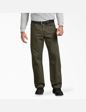 Dickies Relaxed Fit Directo Leg Sanded Duck Carpenter Verdes | EQHFJN836