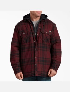 Dickies Relaxed Fit Icon Encapuchado Acolchado Flannel Negros | NXQZWB215