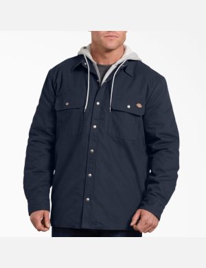 Dickies Relaxed Fit Icon Encapuchado Duck Acolchado Azul Marino | XQPJAR284