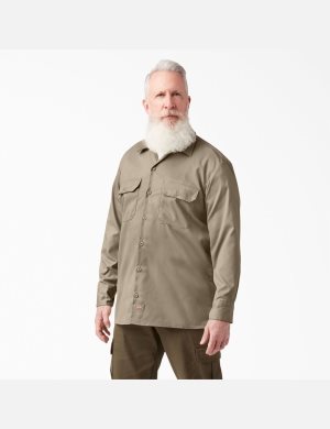 Dickies Relaxed Fit Long Sleeve Marrom | YLRZOB184