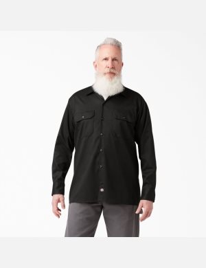 Dickies Relaxed Fit Long Sleeve Negros | IMCKWQ804