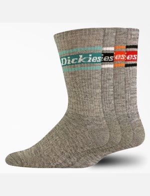 Dickies Rugby Stripe Crew Grises | JESIXR891