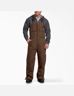 Dickies Sanded Duck Insulated Bib Marrom | EYTFSU816