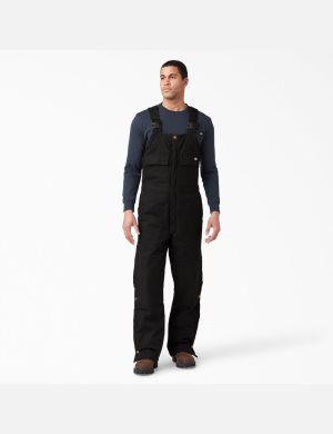 Dickies Sanded Duck Insulated Bib Negros | DZPQEN647