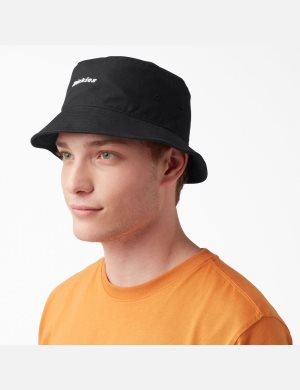 Dickies Script Logo Lona Bucket Negros | LXWYAC542