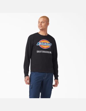 Dickies Skateboarding Logo Estampados T-Shirt Negros | LNYMZI204